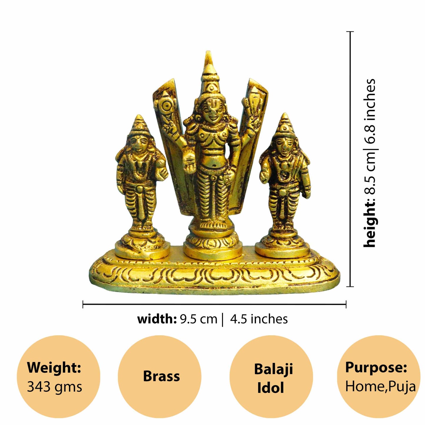 Brass Devi Namah Perumal Statue (Pital Lakshmi Vishnu Murti)