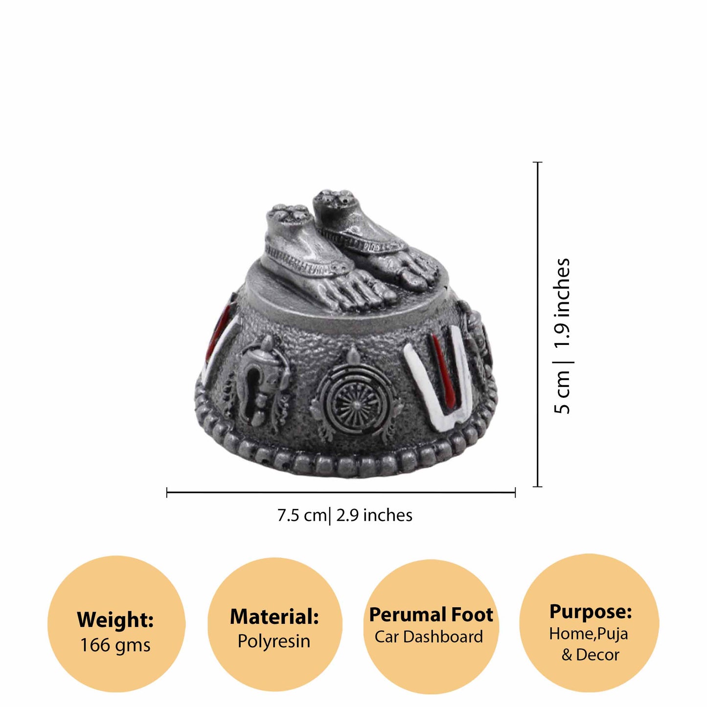 Perumal Padam - Silver (Vishnu Charan Chandi)