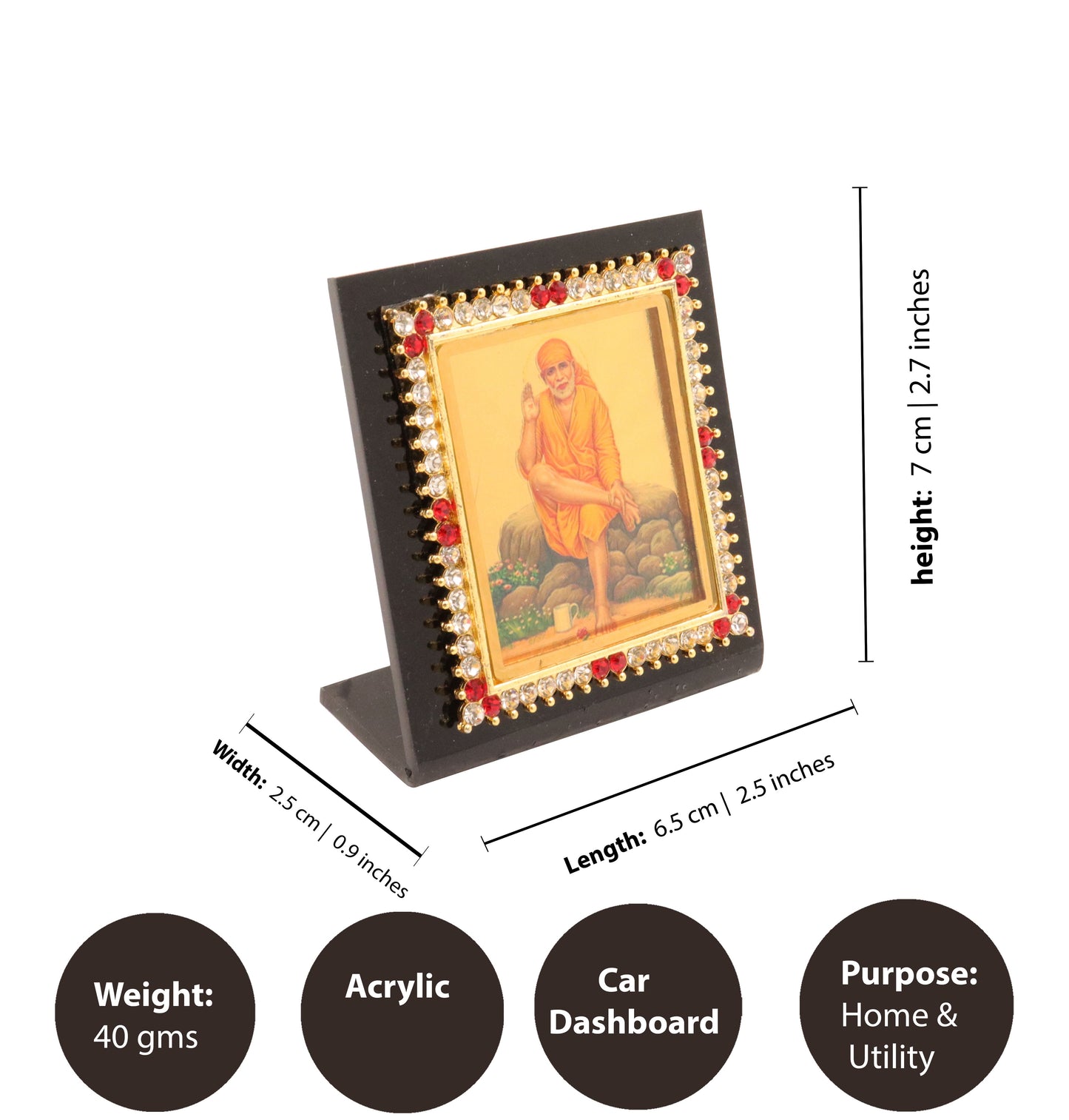Acrylic Single Saibaba (Acrylic Ek Sai Baba)