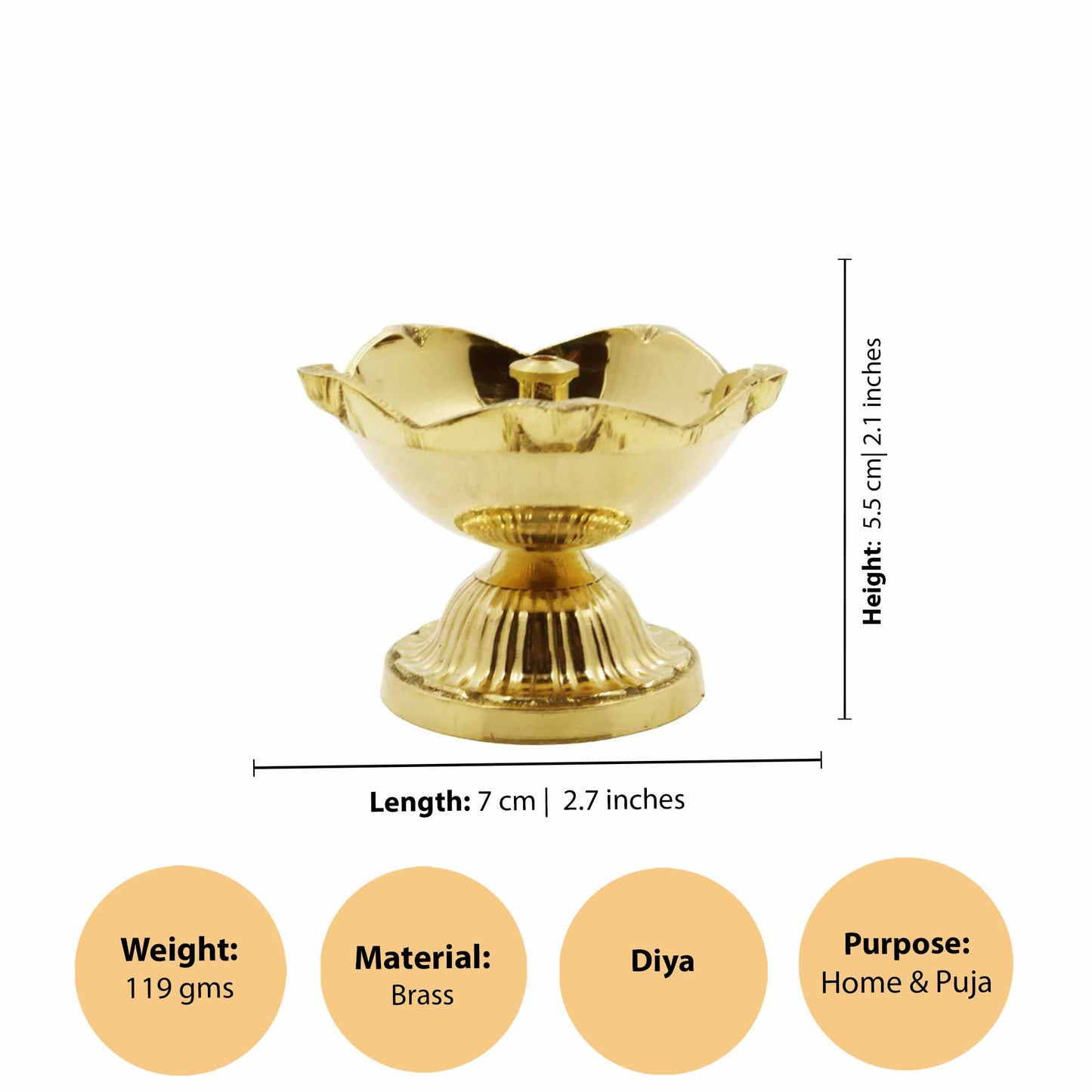 Brass 5 bati salaidar Diya