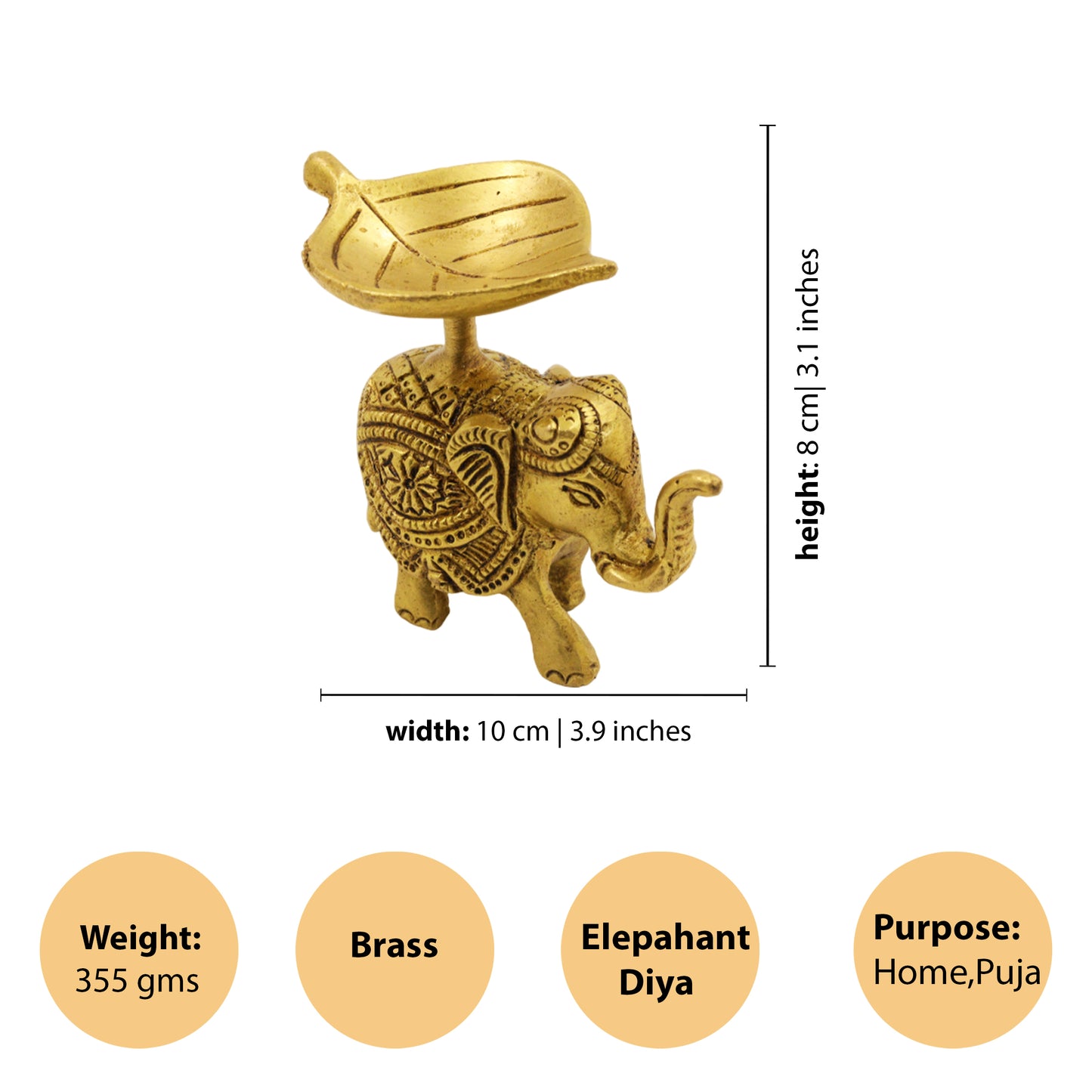 Antique elephant diya