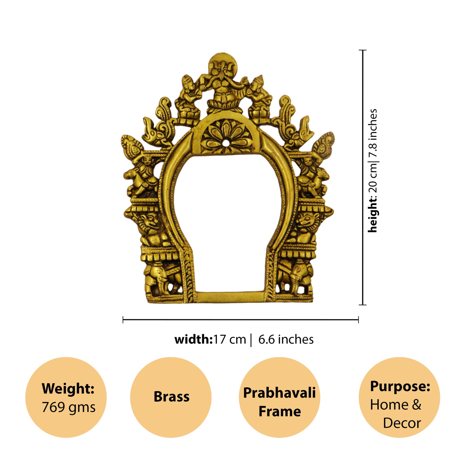 Brass Prabavalli Frame-Big (Pital Prabha Mandal Bada)