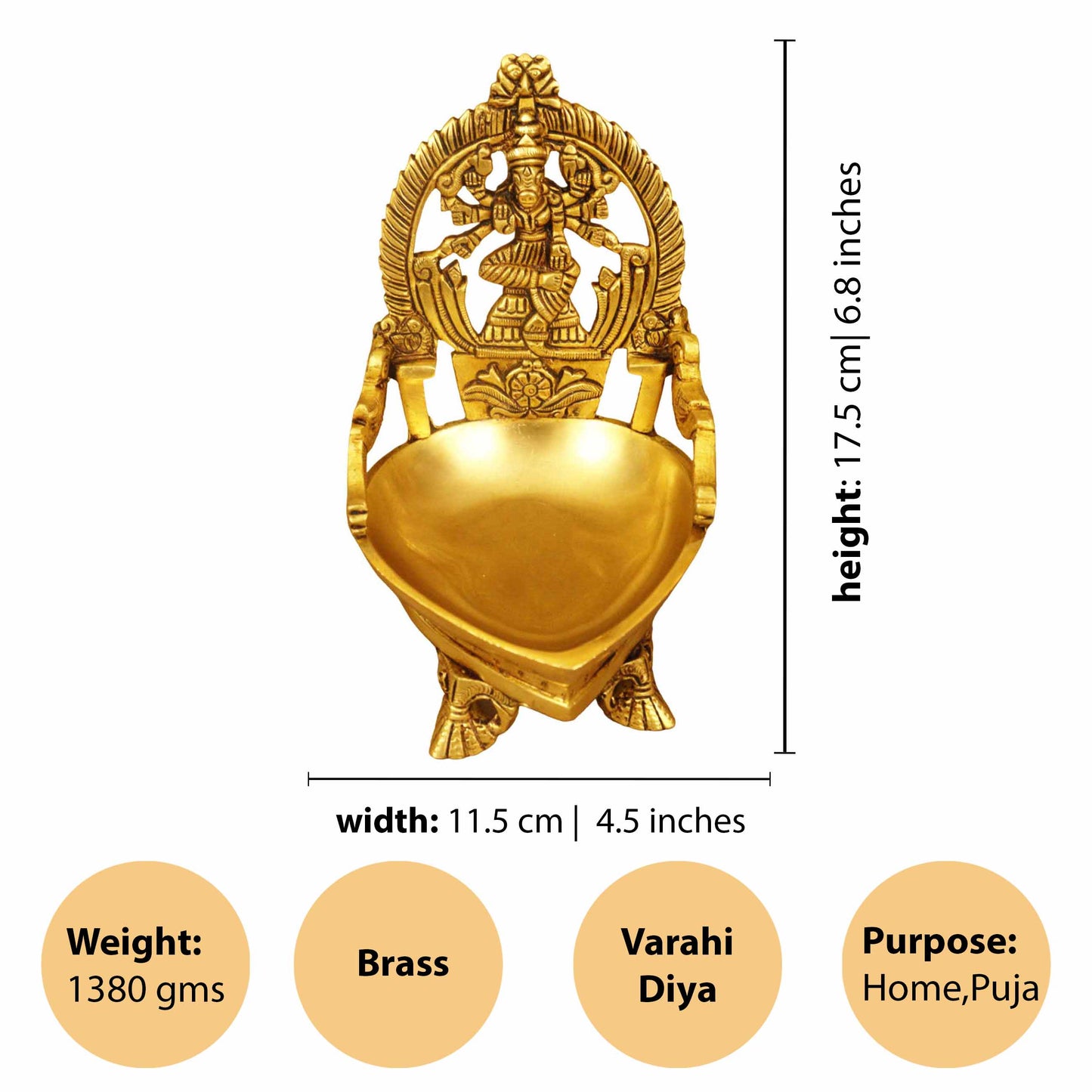 Brass Antique Varahi Vilaku (1.390 gm) (Pital Prachin Varahi Deepak)
