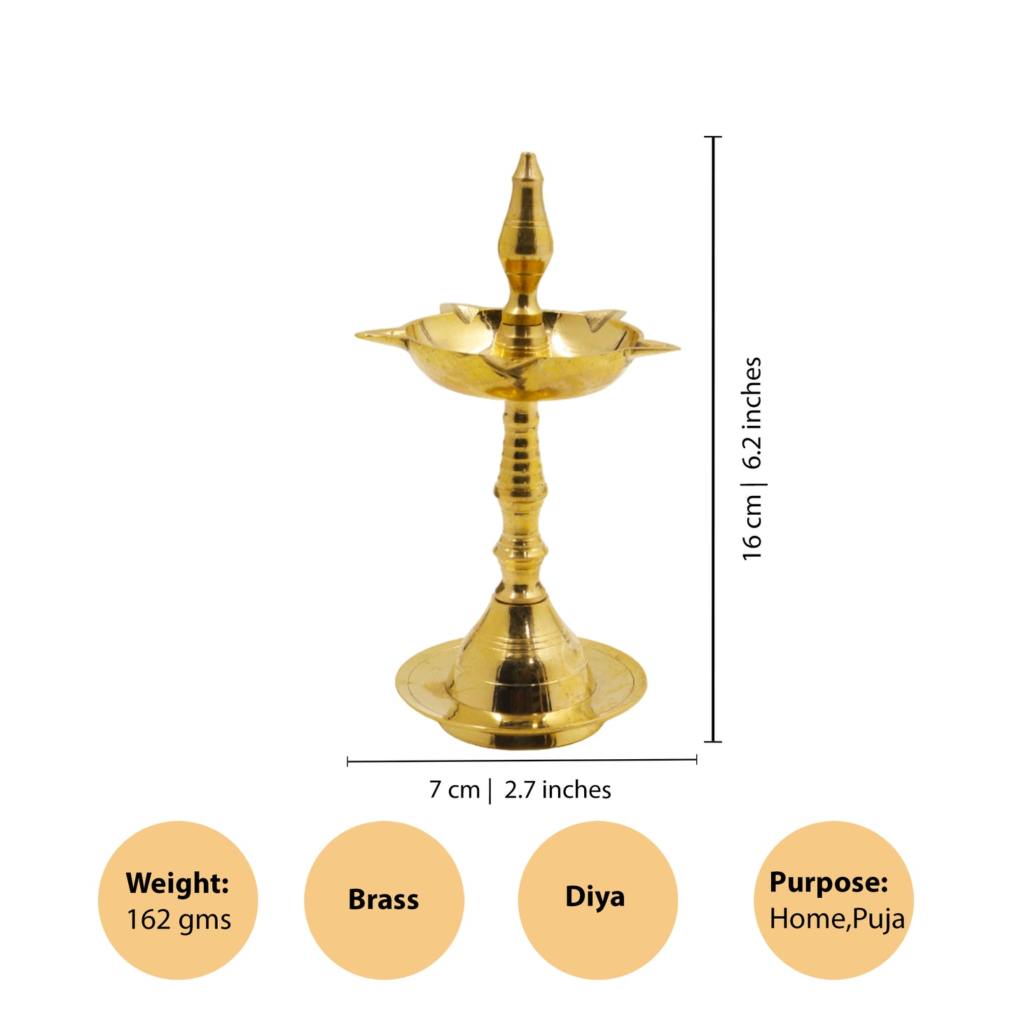 Brass Kerala Fancy Size-4 (Pital Kerala Sundar Deepak)
