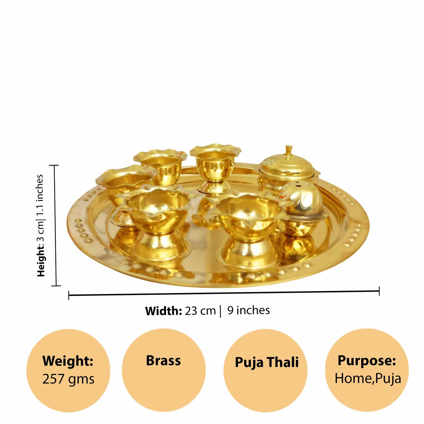 Brass Andra Star Plus (Aarti Plate) (Pital Andhra Nakshatra Thali)