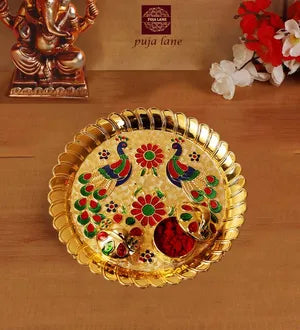 Double Peacock Haldi Plate