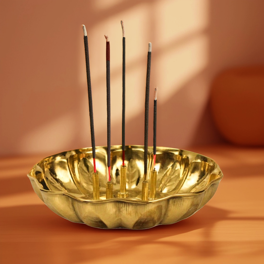 पीतल पुष्पम अगरबत्ती स्टैंड