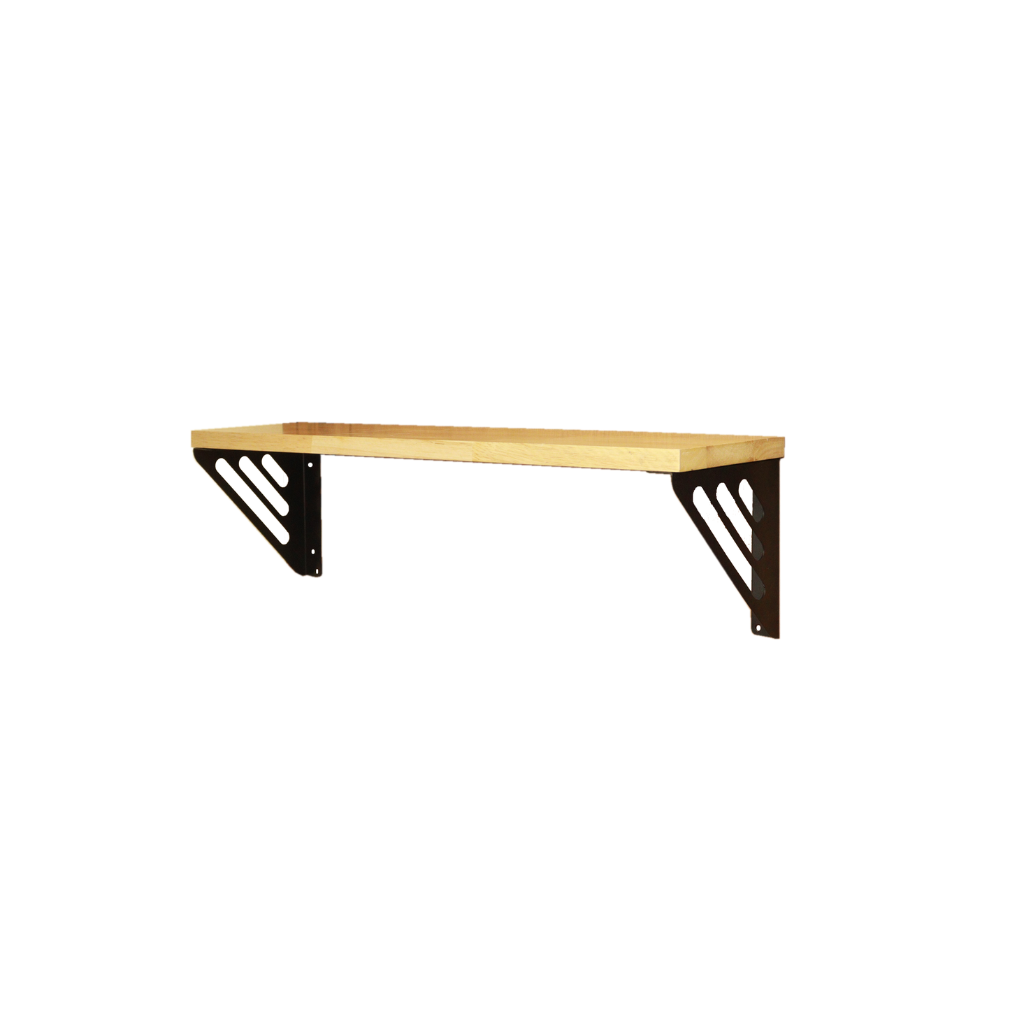 Wooden Pooja Shelf - Lines Brackets Black (Lakdi Puja Shelf Kala)