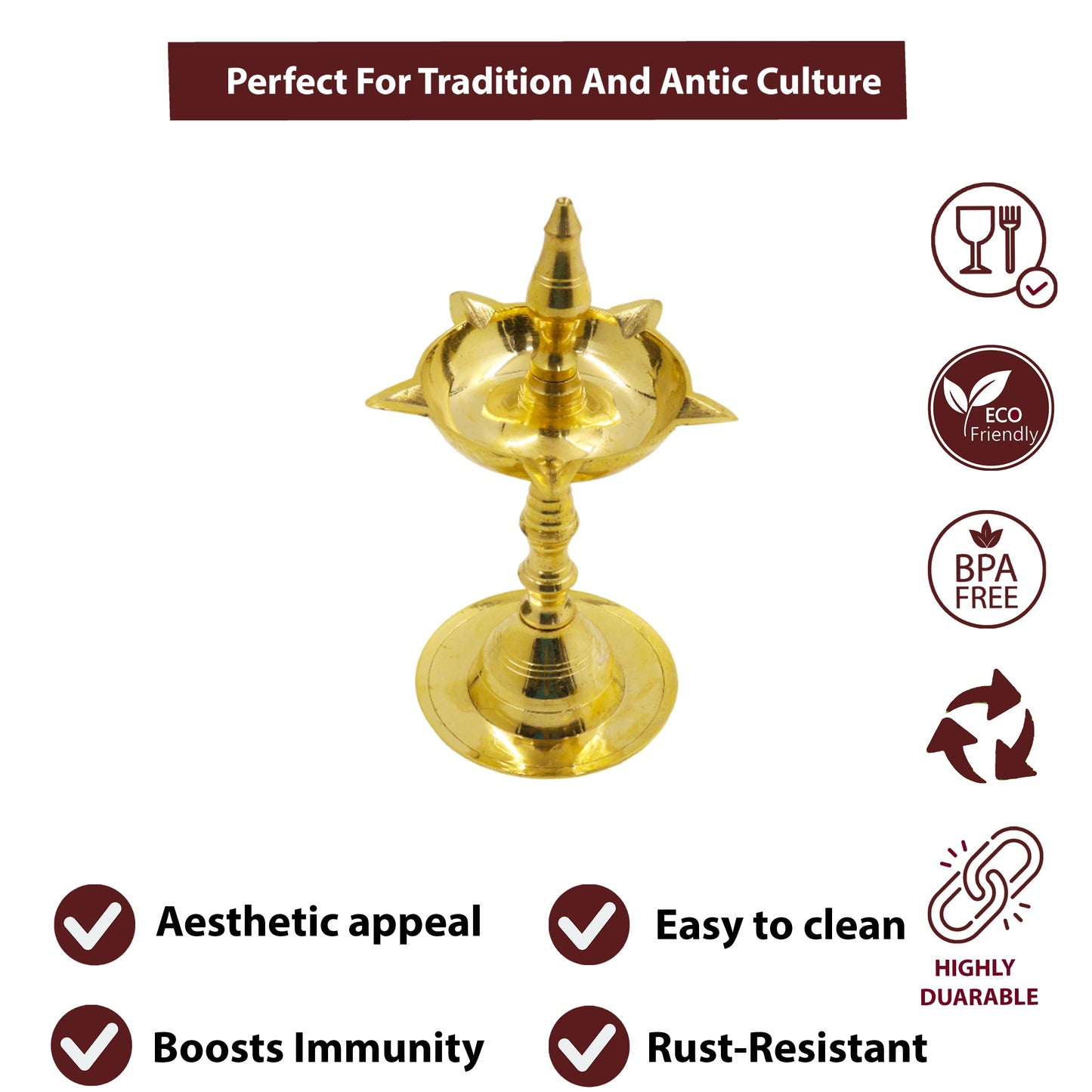 Brass Kerala Fancy Size-4 (Pital Kerala Sundar Deepak)