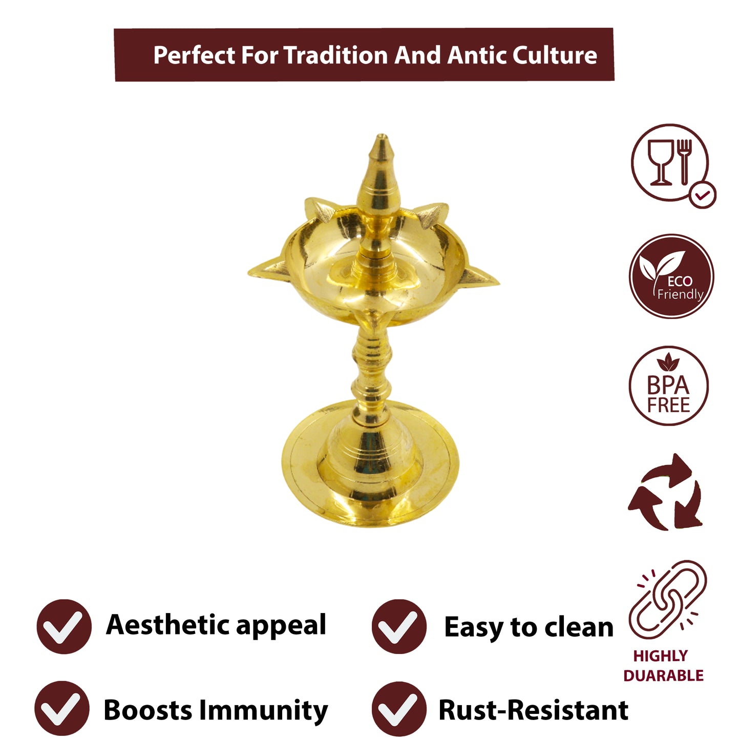 Brass Kerala Fancy Size-4 (Pital Kerala Sundar Deepak)