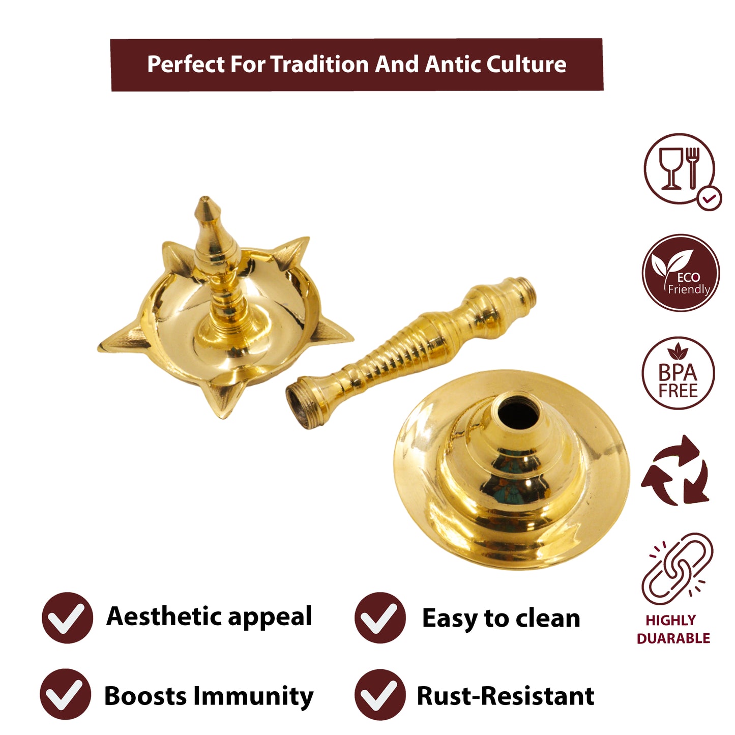 Brass Kerala Fancy Diya Size-11 (Pital Kerala Sundar Deepak)