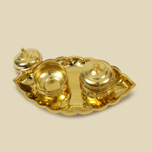 अंडाकार पीतल हल्दी थाली