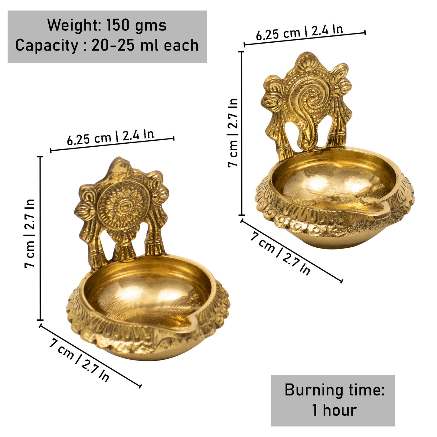 Brass Shanku Chakra Kuber Diya Set (Pital Conch Chakra Dhanpati Set)