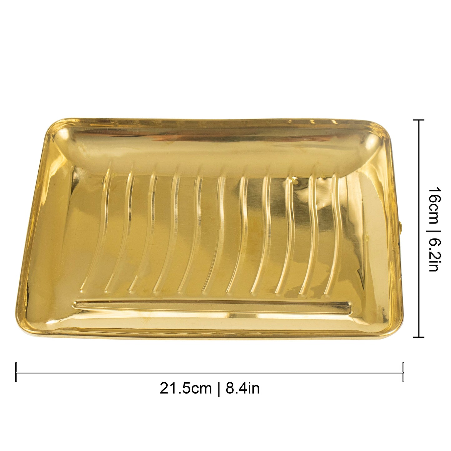 Brass Rectangle Lines Plate (Pital Ayat Design Thali)