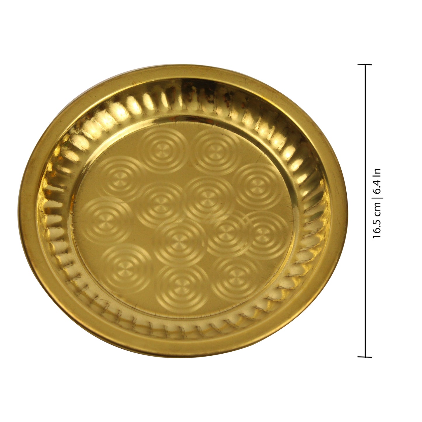 Brass Ring Design Thali for puja