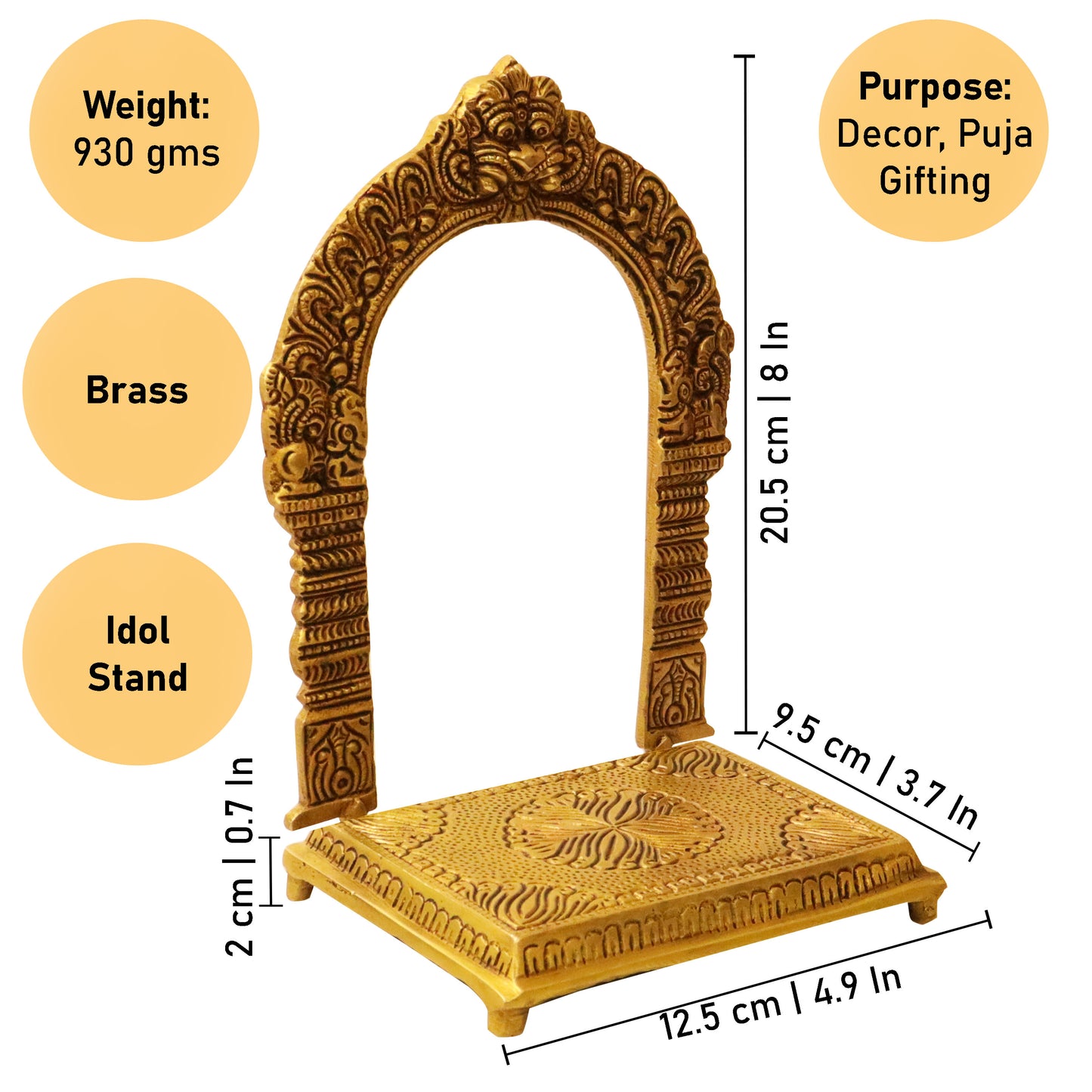 Brass Prabhavali Frame with Stand (Pital Prabha Mandal)