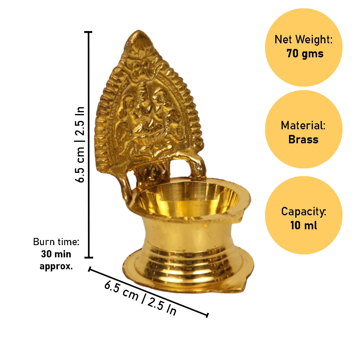 Brass Kamatchi Velakku-Mini (Pital Kamakshi Deepak Chota)