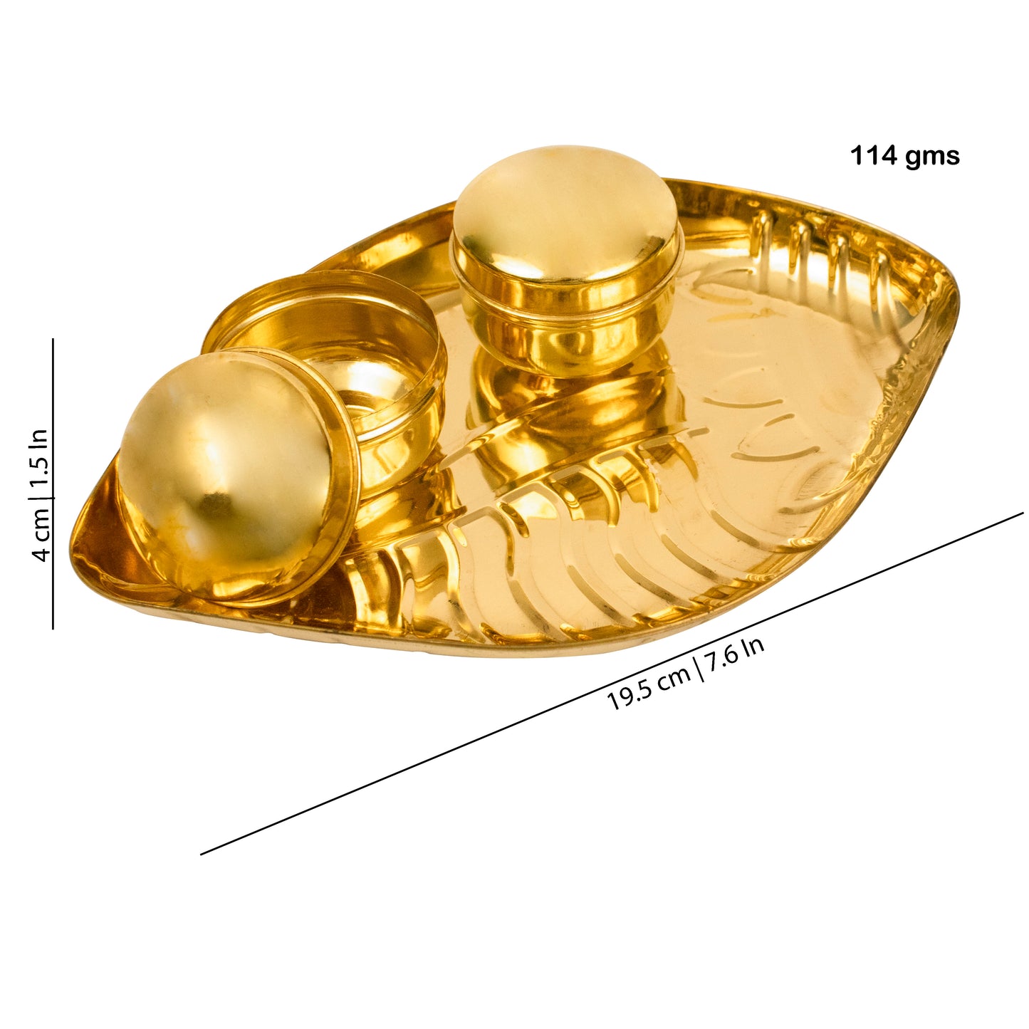 Brass Shangu Thali With Bowl (Pital Conch Plate / Shankh Thali)