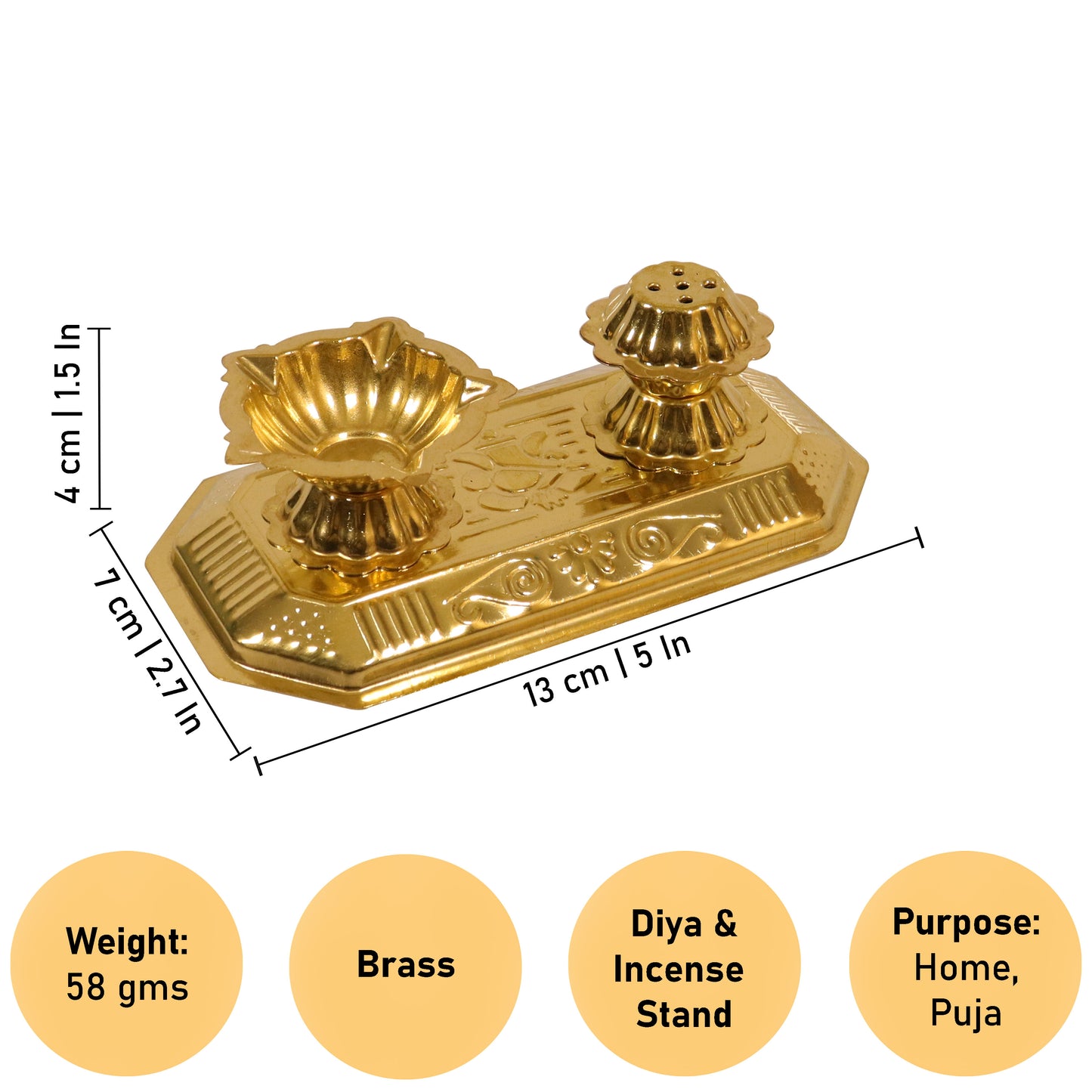 Brass 5 Deep with Agarbathi