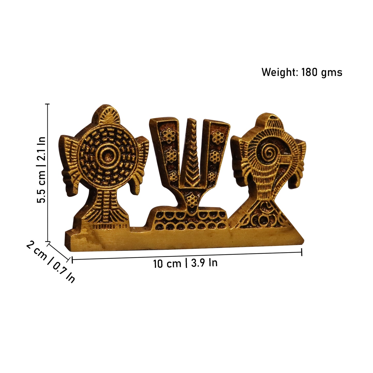 Car Dashboard Shangu Chakra Namah Antique Finish Idol