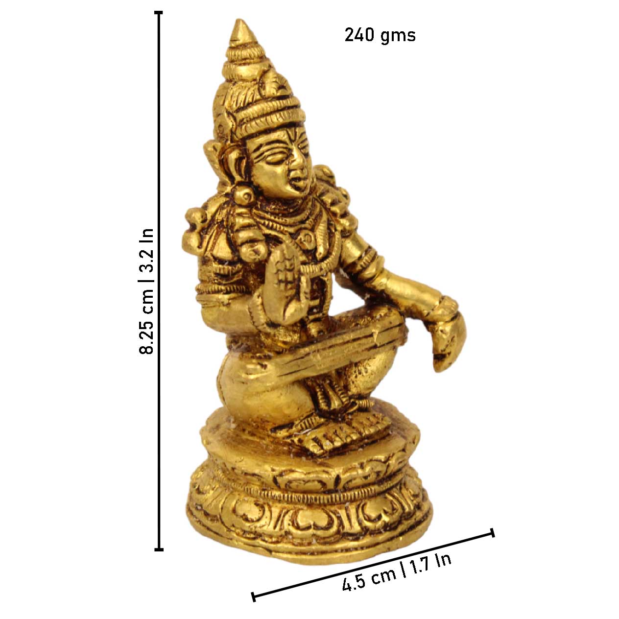 अय्यप्पन पीतल की मूर्ति मंदिर सजावट