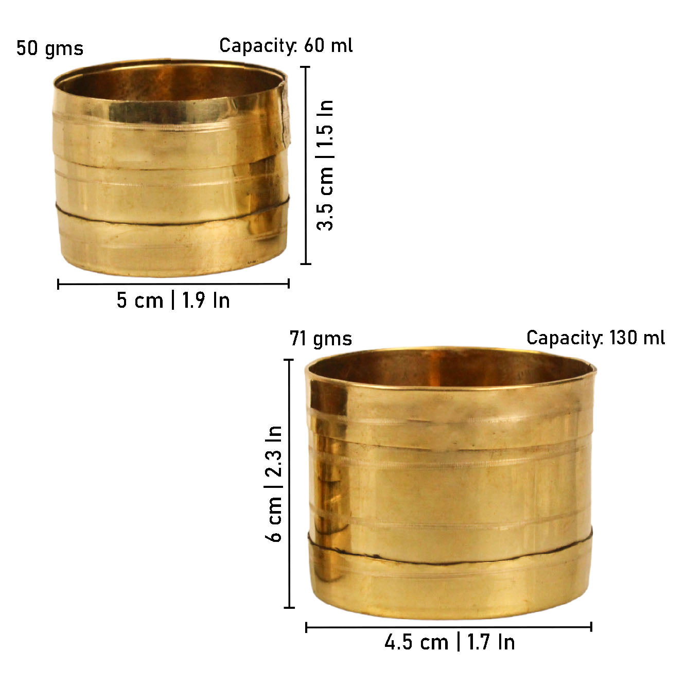 Brass Half Padi set of 2