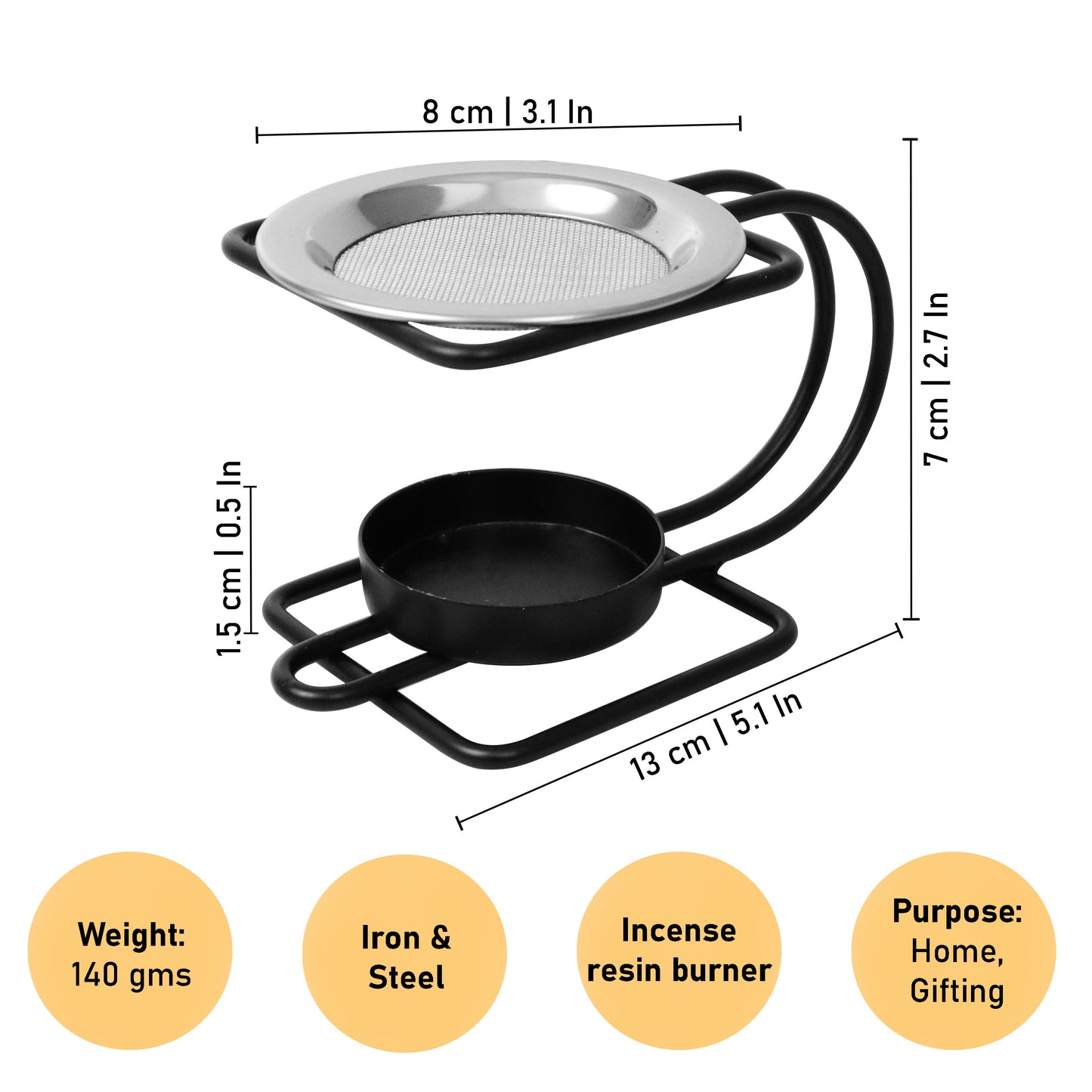 Black Dhoop Incense Stand