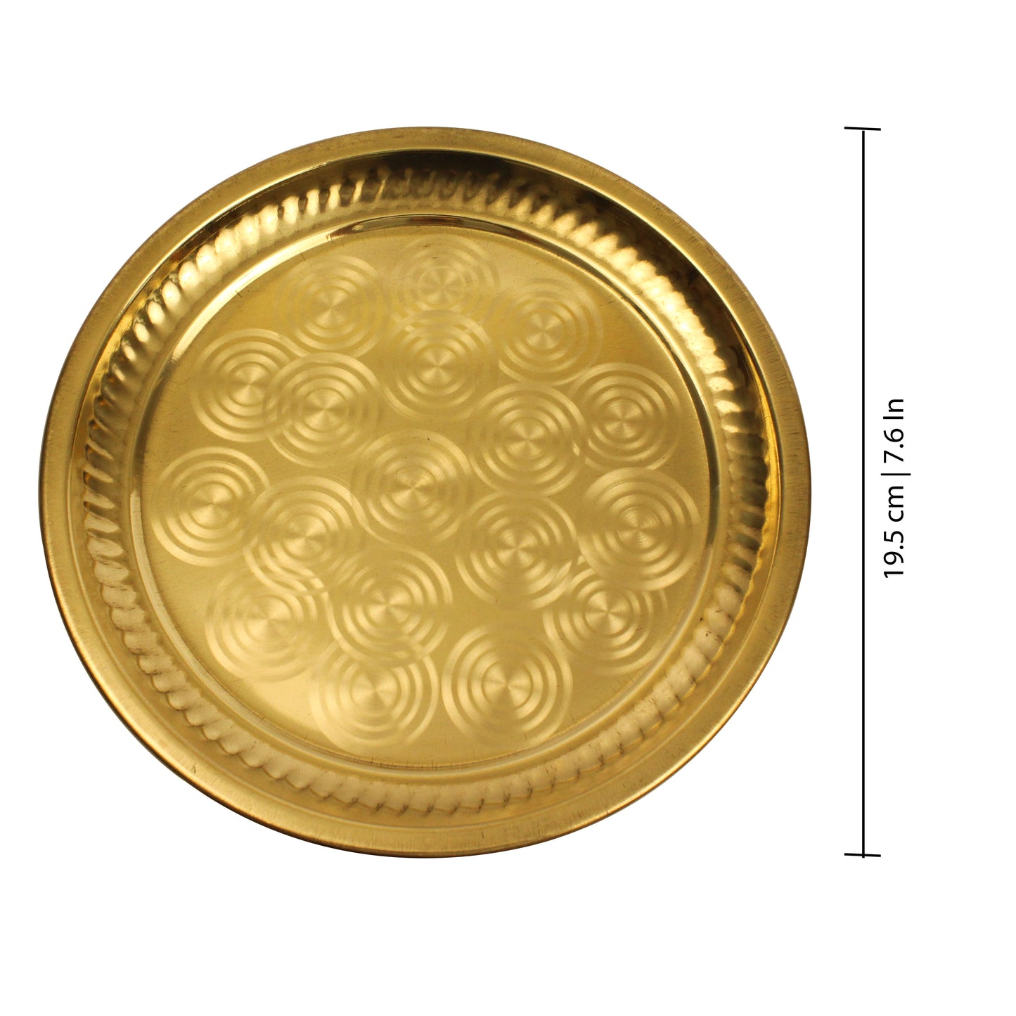 Brass Ring Design Thali for puja