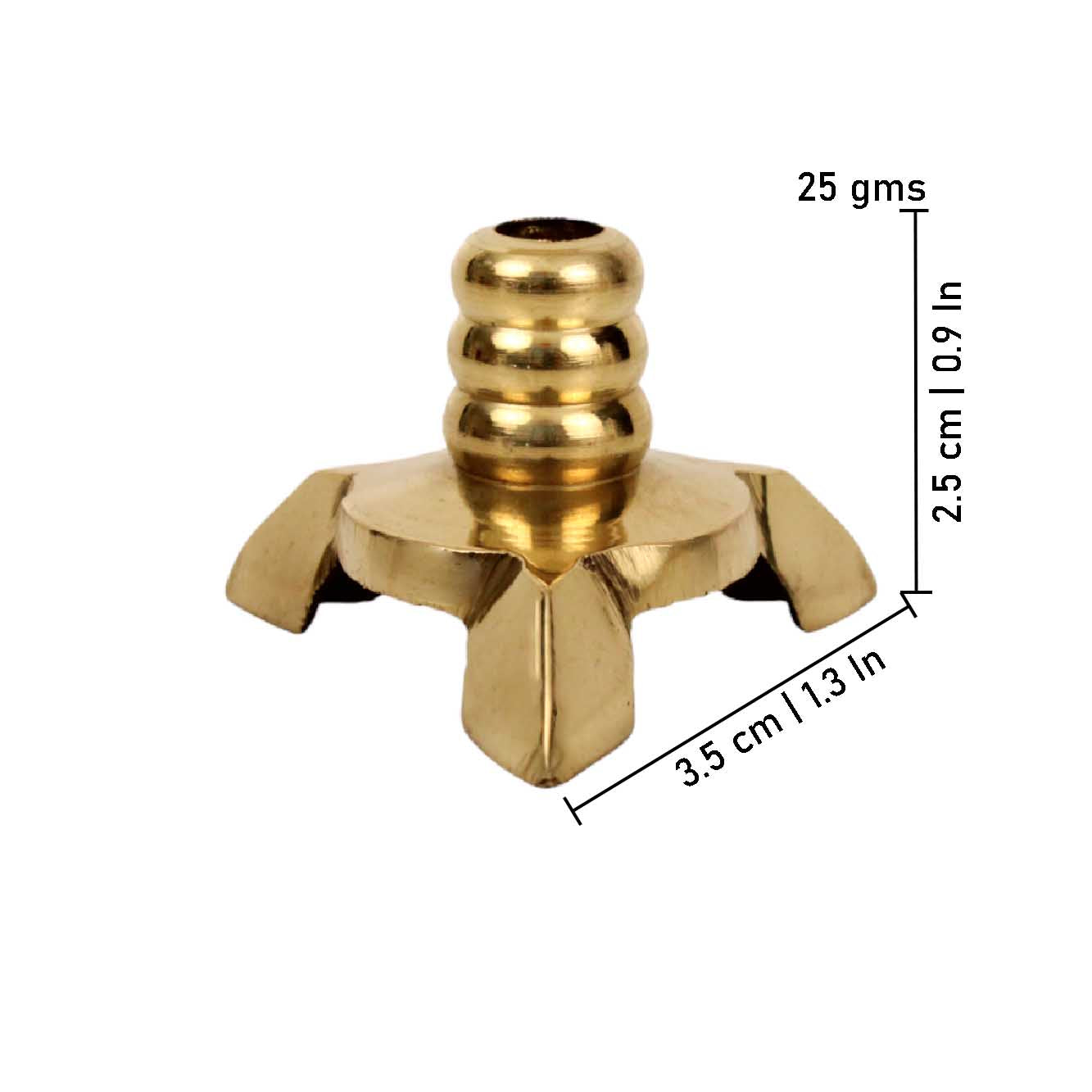 Brass Wick Holder (Vilakku Thiri Stand) - Small (Pital Batti Stand Chota)