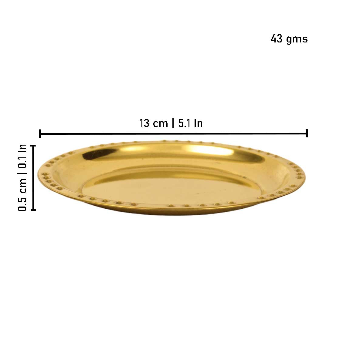 Brass Plain Dotted Thali (Pital Bindiya Design Plate)