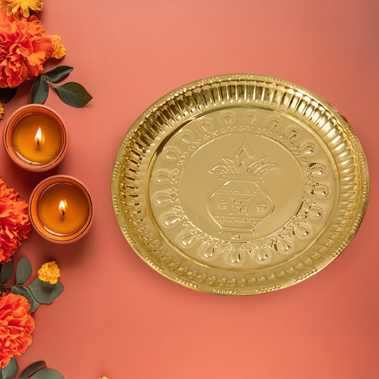 Brass Kumbham Plate (Pital Kalash Design Thali)