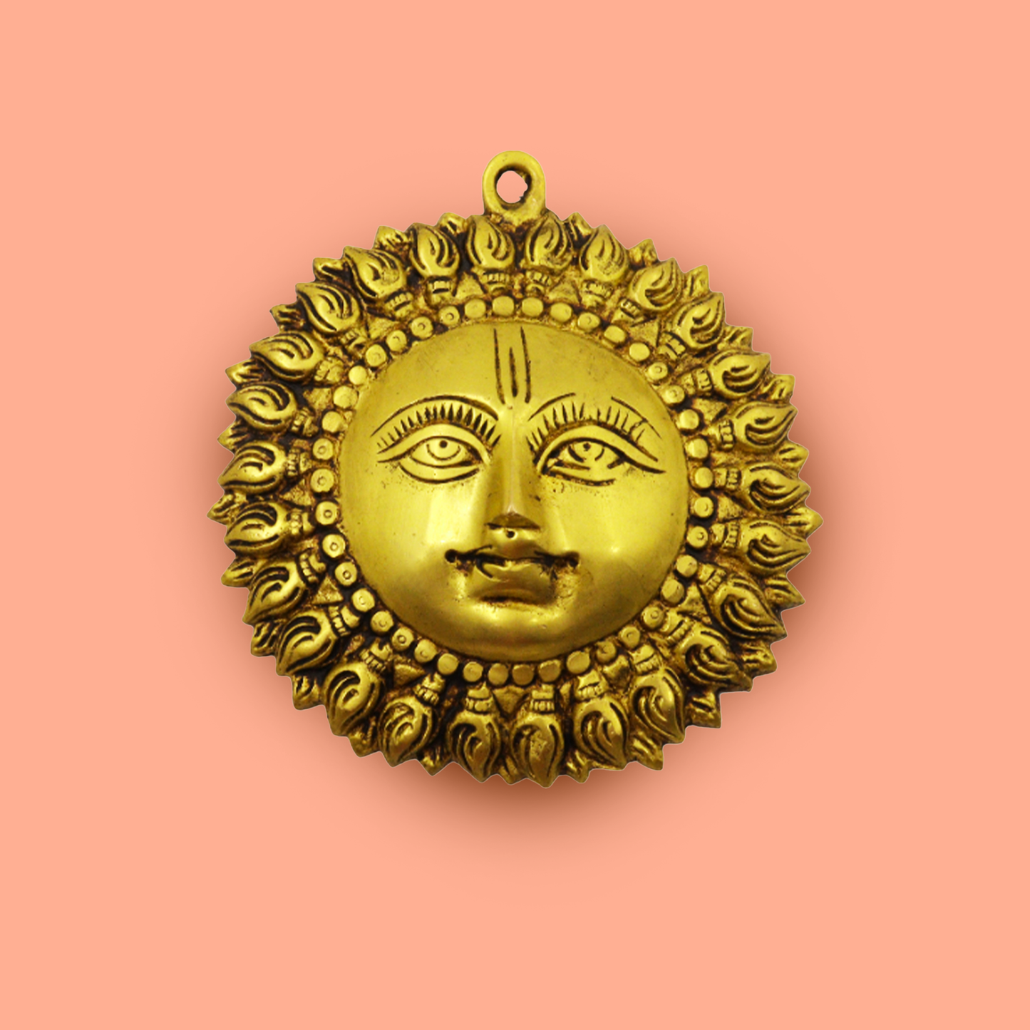 Brass Sun Face Wall Hanging (Pital Surya Mukh / Suriyan Wall Decor)