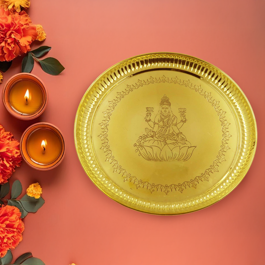 Brass Lakshmi Itching Thali (Pital Devi Nakashi Thali)
