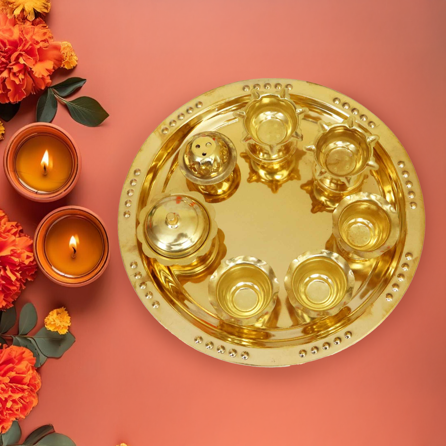 Brass Andra Star Plus (Aarti Plate) (Pital Andhra Nakshatra Thali)