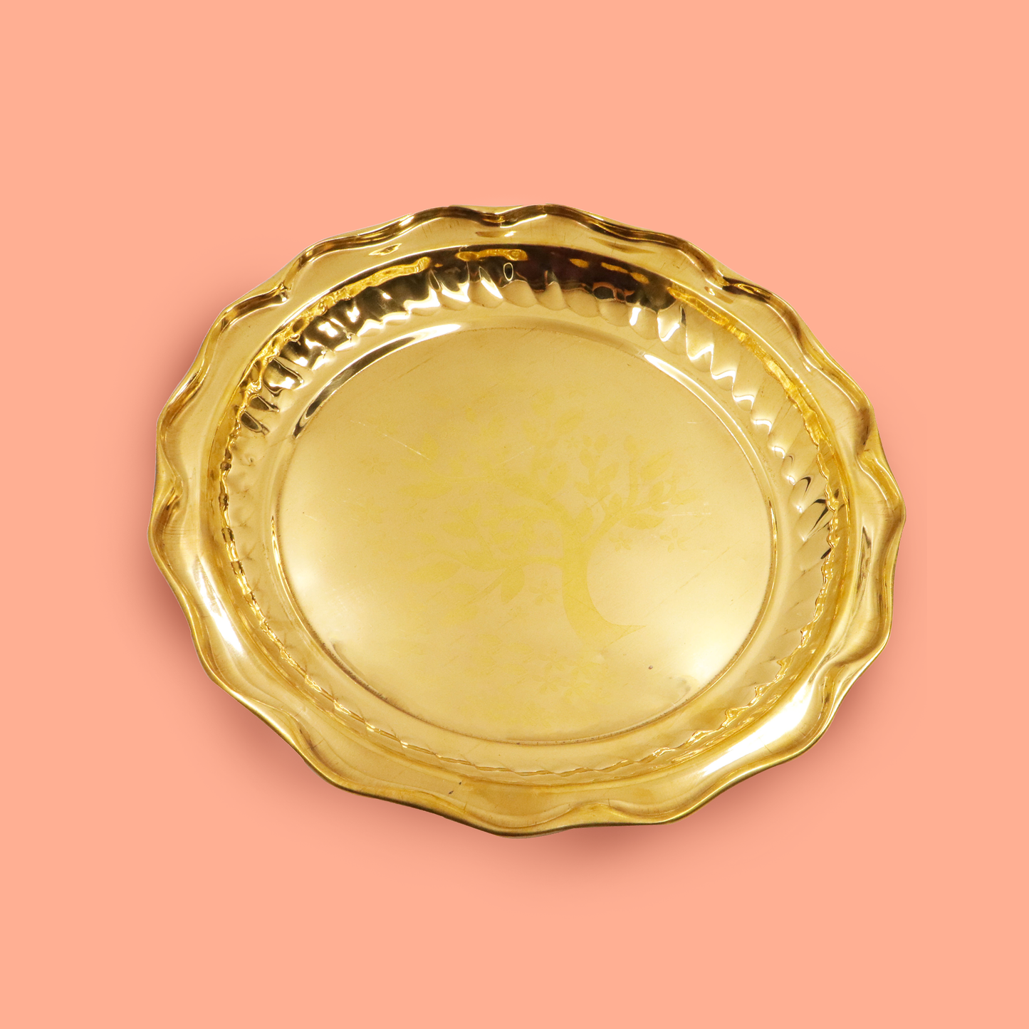 Brass Round Tray-Tree (Pital Vriksh Design Plate)