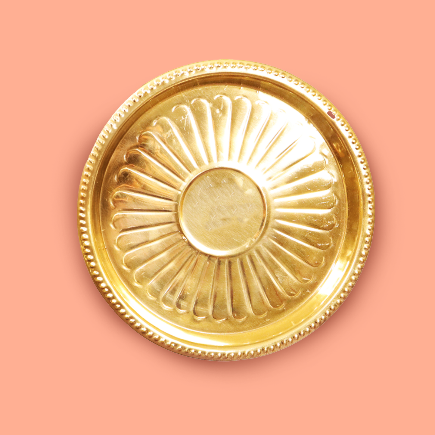 Brass Kumcha Thali (Pital Traditional Design Plate)