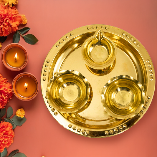Brass Aarti Plate (Pital Aarti Thali / Puja Plate)