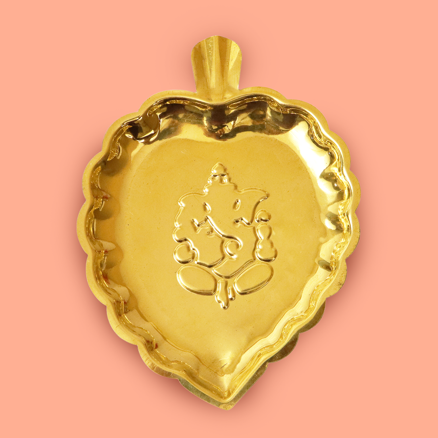 Brass Ganesha Leaf Thali (Pital Vinayak Patta Thali)