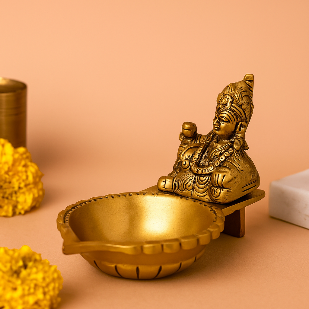 Kubera Lamp Weight-0.795 (Pital Dhan Devta Deepak / Wealth God Lamp)