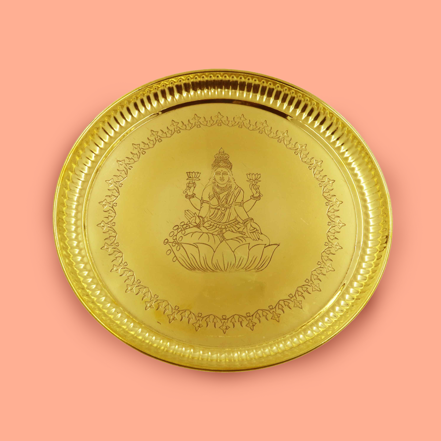 Brass Lakshmi Itching Thali (Pital Devi Nakashi Thali)