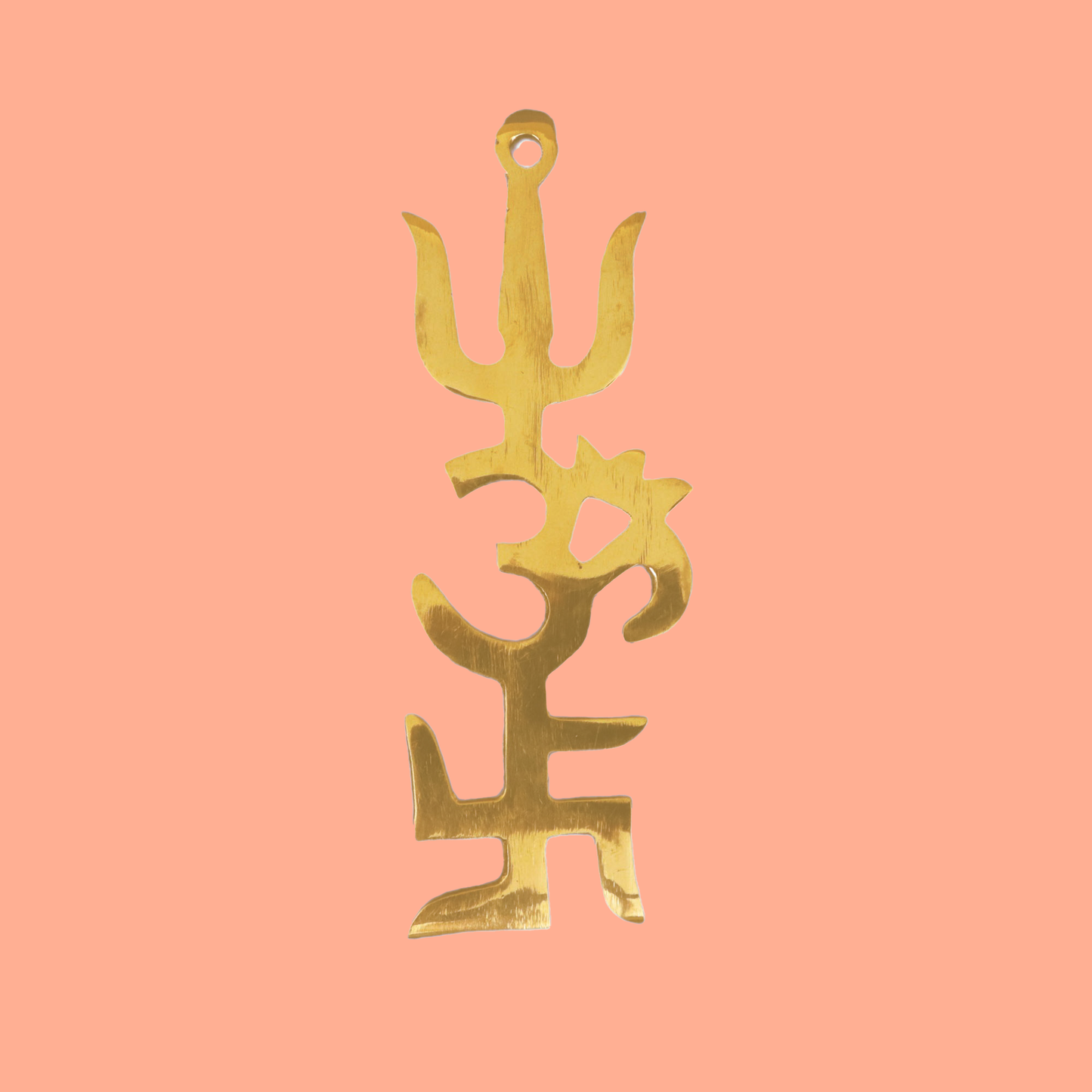 Om Wall Hanging-3 (OM,Swastik,Soolom) (Pital Aum Swastik Trishul Set)