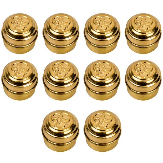 Om Brass Dabbi With Lid-Pack of 10