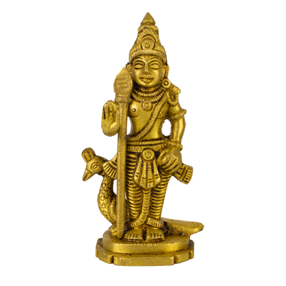Brass Murugan Statue (329gms) (Pital Kartikeya Murti)