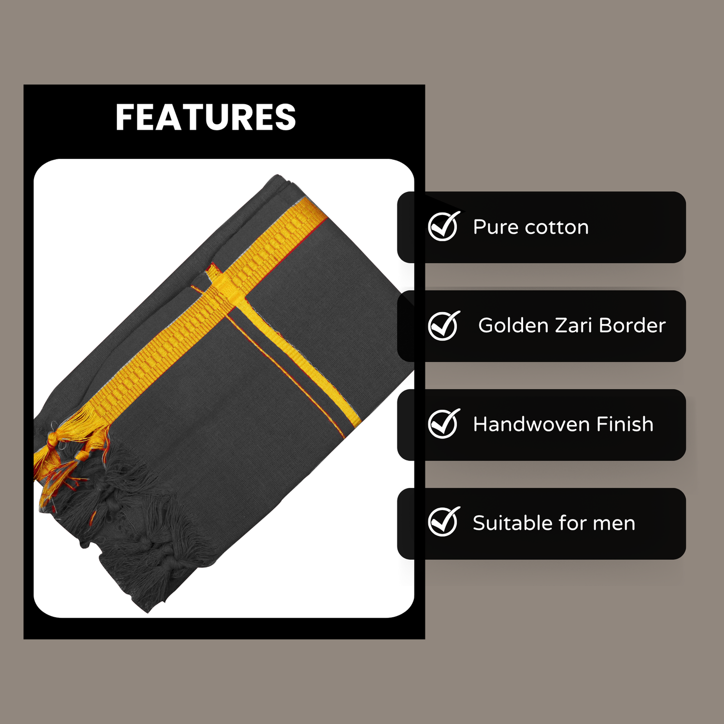 ANGAVASTHIRAM-Small Border Black(Pack of 2)