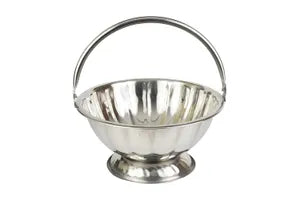Silver Brass Flower Basket