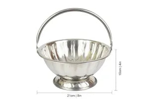 Silver Brass Flower Basket