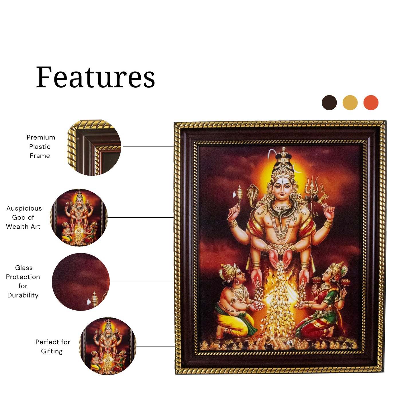 Djuize Plastic Gold God photo frame Bairava swamy