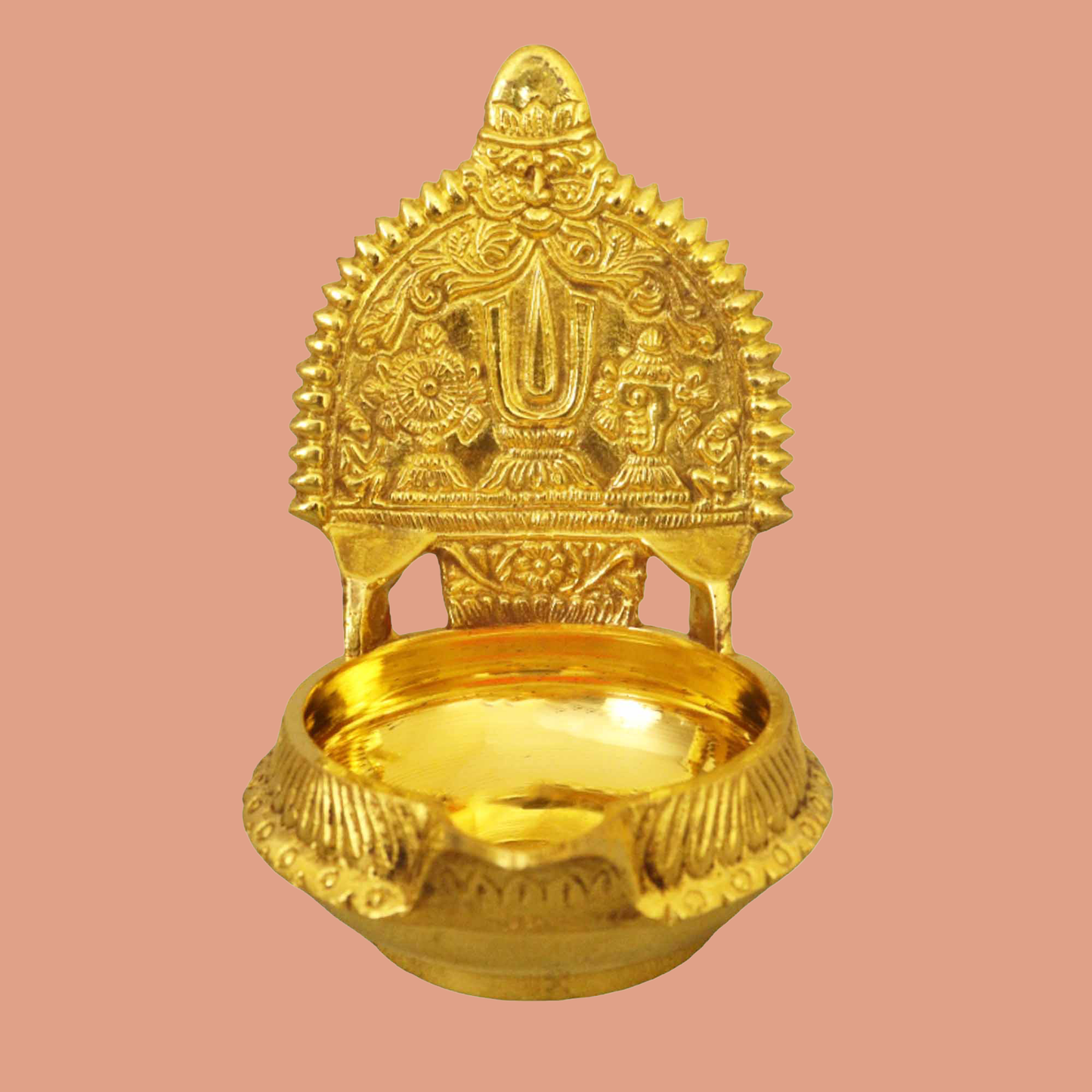 Kuber Shank Size-40 (Perumal Kuber Vilaku) (Pital Dhanpati Conch Deepak)
