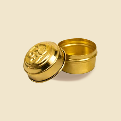 Om Brass Dabbi With Lid-Pack of 10