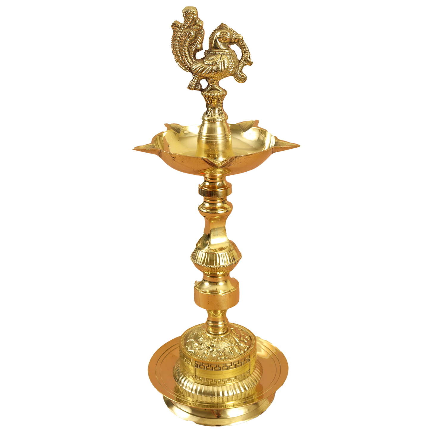 Brass Peacock Diya - KV Annam Large size-10